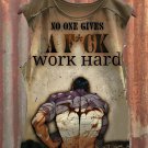 Men's No One Gives A Fuck Work Hard Print Tank Top