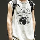 Men's Vitruvian Man Drum Set Print Tank Top