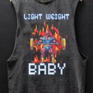 Men's Weightlifting Pixel Grid Art Print Tank Top