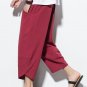 Men's Casual Pocket Drawstring Waist Wrapped Cuff Cotton Linen Crop Harem Pants