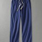 Men's Drawstring Elastic Waist Pocket Cotton Linen Casual Wide Leg Pants