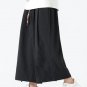 Men's Plain Loose Wide Leg Drawstring Waist Casual Cropped Pants