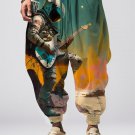Men's Astronaut Music Oil Painting Art Print Loose Drawstring Waist Sweatpants