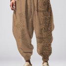 Men's Calligraphy Art Pattern Print Casual Loose Drawstring Waist Sweatpants