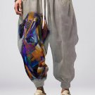 Men's Colorful Abstract Collage Animals Art Print Loose Drawstring Waist Sweatpants