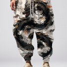 Men's Dragon Coiled In The Clouds Ink Art Print Loose Drawstring Waist Sweatpants