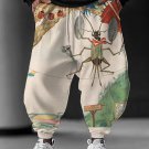Men's Fun Art Insects Illustration Print Loose Drawstring Waist Sweatpants