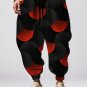 Men's Geometric Lines Combined Fan-Shaped Pattern Art Print Loose Drawstring Waist Sweatpants