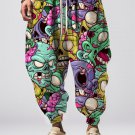 Men's Graffiti Skull Street Art Print Loose Drawstring Waist Sweatpants
