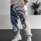 Men's Japanese Art Octopus Graphic Printed Casual Sweatpants