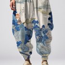 Men's Japanese Landscape Art Print Loose Drawstring Waist Sweatpants