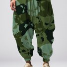 Men's Skull Camouflage Print Loose Drawstring Waist Sweatpants