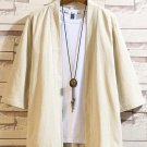 Men's Retro Pattern Patchwork Loose Cotton And Linen Cardigan