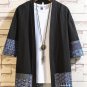 Men's Retro Pattern Patchwork Loose Cotton And Linen Cardigan