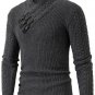 Men's Mock Neck Slim Long Sleeve Knitted Sweater