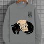 Men's Black Cat Japanese Art Print Casual Sweatshirt