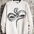 Men's Cobra Snake And Eye Print Cotton Casual Sweatshirt