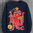 Men's Funny Octopus Japanese Art Print Casual Sweatshirt