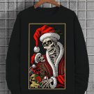 Men's Skull Santa Claus Halloween Graphic Print Casual Sweatshirt