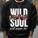 Men's Wild Soul Will Never Die Art Print  Casual Sweatshirt