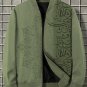 Men's Calligraphy Art Pattern Print Casual Zip Up Jacket