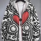 Men's Love Funny Graffiti Art Print Hooded Zip Up Jacket