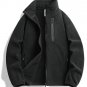 Men's Solid Color Zipper Pocket Outdoor Warm Jacket