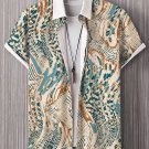 Men's Abstract Allover Painting Print Short Sleeve Vacation Shirt