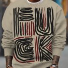 Men's Abstract Art Lines Fuck Print Casual Sweatshirt