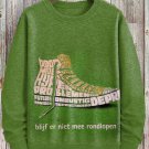 Men's Abstract Canvas Shoe Pattern Print Casual Sweatshirt