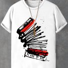 Men's Accordion Painting Graphic Print Cotton Casual T-Shirt