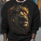 Men's African Lion Art Print Casual Sweatshirt