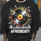 Men's Afrobeat Vinyl Record Art Print Cotton Casual Sweatshirt