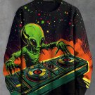 Men's Alien DJ Art Print Casual Sweatshirt