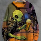 Men's Alien In The Bar Art Print Knit Sweatshirt