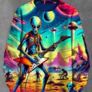 Men's Alien Playing Electric GuitarPrint Casual Sweatshirt
