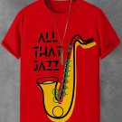 Men's All That Jazz Saxophone Graphic Print Cotton Casual T-Shirt