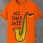 Men's All That Jazz Saxophone Graphic Print Cotton Casual T-Shirt