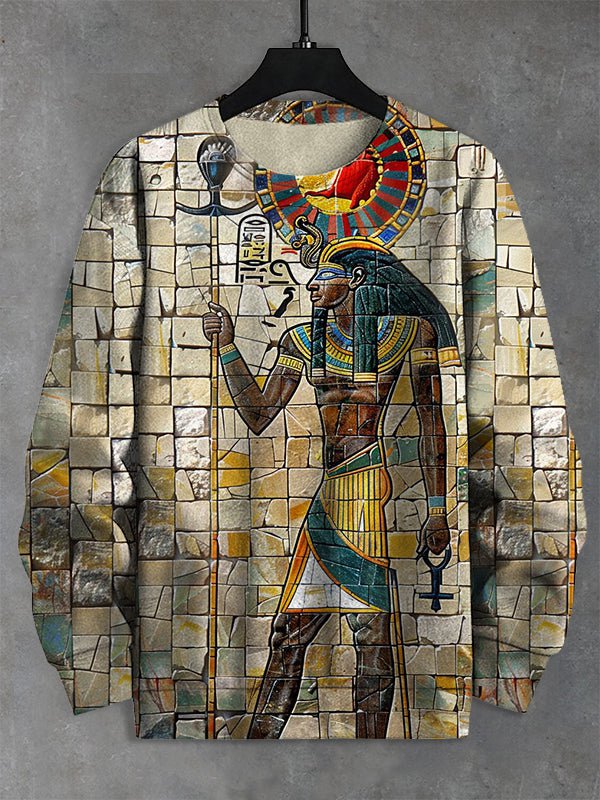 Men's Ancient Egyptian Mosaic Art Print Casual Sweatshirt