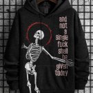 Men's And Not A Single Fuck Shall Be Given Today Fun Skeleton Print Hooded Sweatshirt