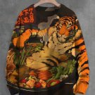 Men's Angry Tiger Art Print Knit Sweatshirt