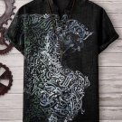 Men's Arabic Calligraphy Animal Art Print V Neck T-Shirt