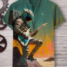 Men's Astronaut Music Oil Painting Art Print V Neck T-Shirt