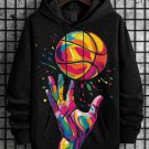Men's Basketball Street Art Print Hooded Sweatshirt