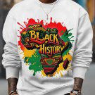 Men's Black History Month Africa Map Print Casual Sweatshirt