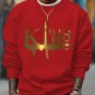Men's Black King Print Cotton Casual Sweatshirt