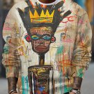Men's Black King Street Graffiti Art Print Casual Sweatshirt