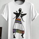 Men's Black Man Waving Snake Graphic Print Cotton Casual T-Shirt