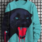 Men's Bleeding Panther Print Casual Sweatshirt