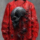 Men's Bloody Skull Art Print Casual Sweatshirt